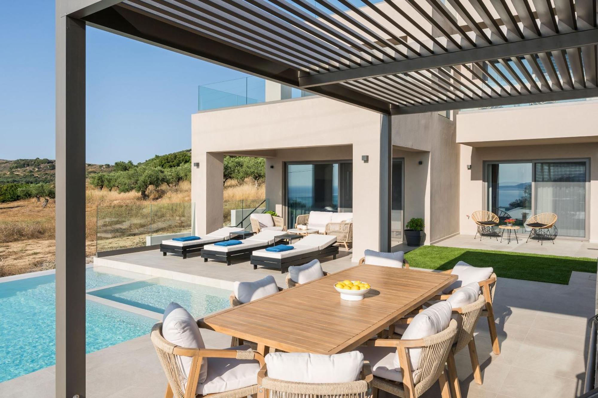 Villa Ekphrasis With Sea View And Jacuzzi Ravdhoúkha Exteriör bild