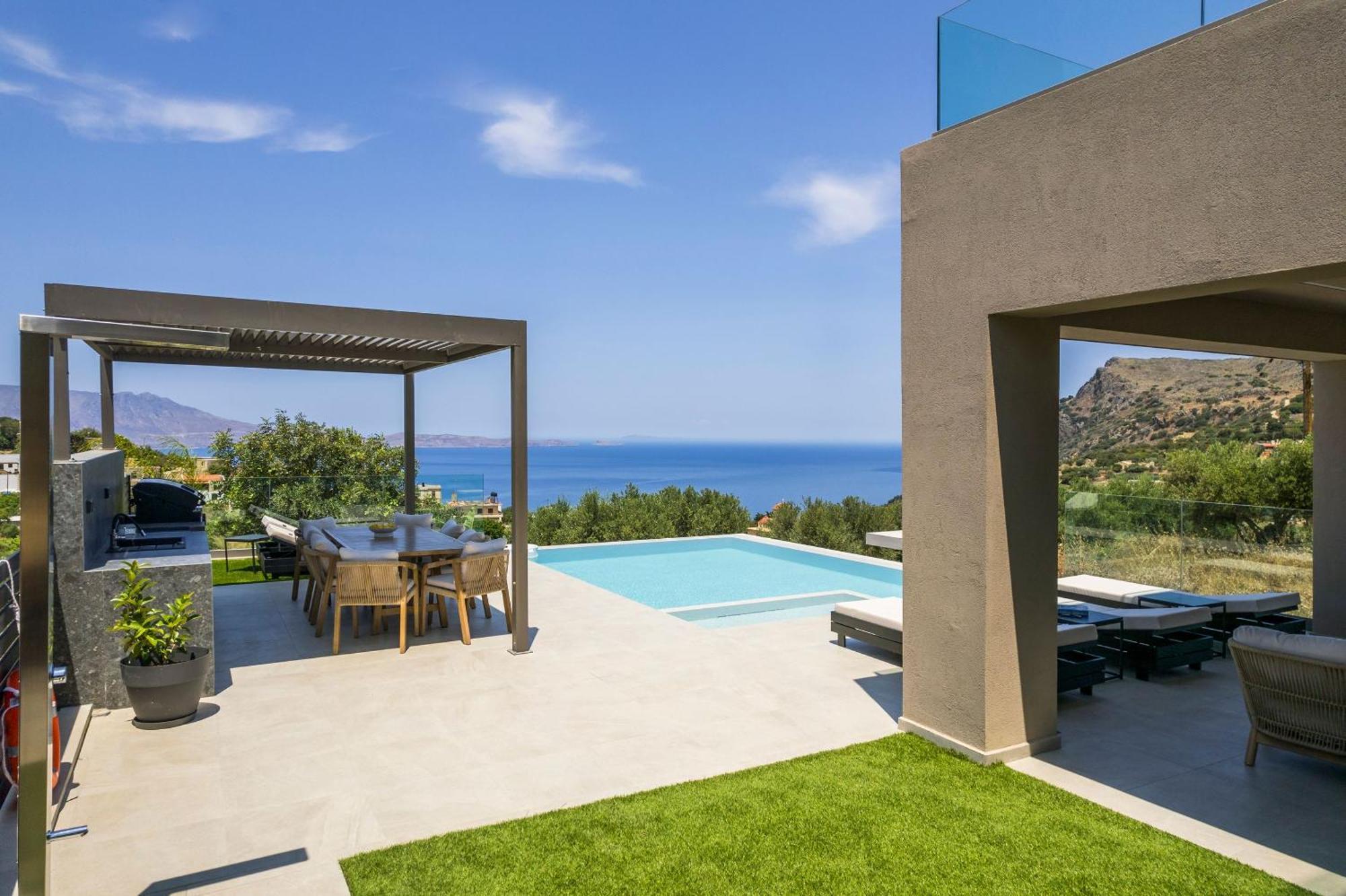 Villa Ekphrasis With Sea View And Jacuzzi Ravdhoúkha Exteriör bild
